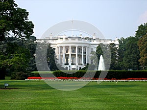 White House on deep blue sky background