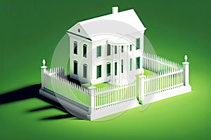 white house enclosed by white picket fence that stands on green gr