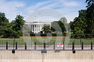 White House with expanded security cordon and focus on Restricted sign