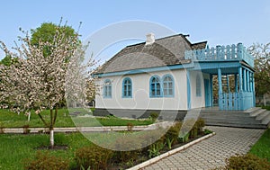 White house of Kosachy estate in Kolodiazhne village