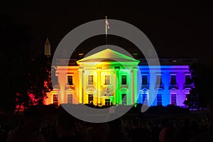 The White House Lit in Rainbow Colors