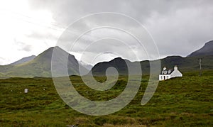 White house in the middle of nothing in Scotland