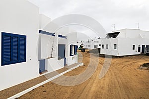 White house with red earth