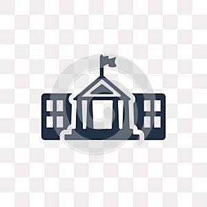 White House vector icon isolated on transparent background, Whit