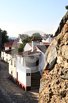White houses within the ancient walls of fortress