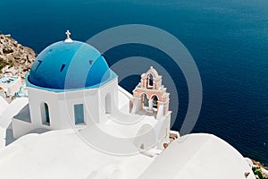 Santorini, Greece - romantic island with white buildings