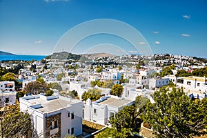 White houses near Aegean sea in Bodrum