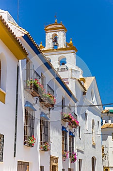 White houses and San Basilio church in Cordoba photo