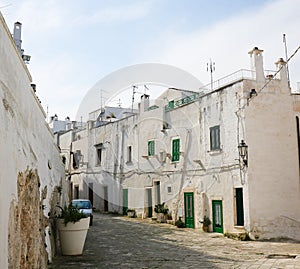 White houses in the White City Ostuni in Puglia, South Italy