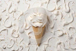 White ice cream sweet. Generate ai