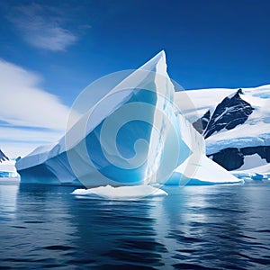 White iceberg on deep blue Environment