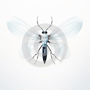 White Illustration Of A Fly With Surrealistic Elements