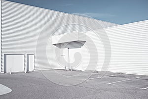 White industrial architecture