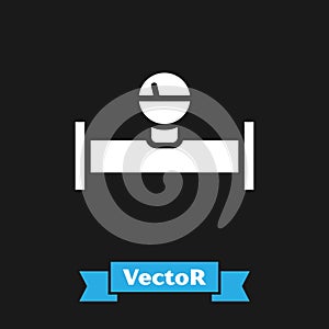 White Industry metallic pipe and manometer icon  on black background. Vector
