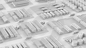 White industry model or smart industrial estate park with infrastructure