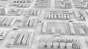 White industry model or smart industrial estate park with infrastructure