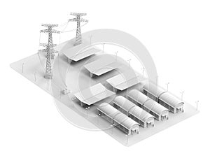 White industry model or smart industrial estate park with infrastructure development