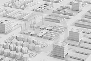 White industry model or smart industrial estate park with infrastructure development