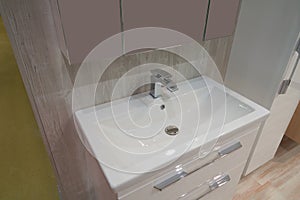 White inset washbasin