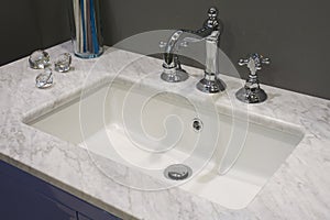 White inset washbasin