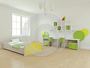 White interior concept for children room