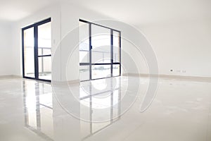 White interior, reflection