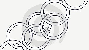 White Interlocking Rings Abstract Pattern, vector design Generative AI