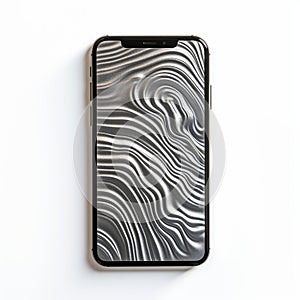 Iphone Xr Wavy Equilibrio Mock Up In Silvertoned Background photo