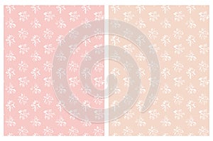 White Irregular Ink Flowers on a Pastel Pink Backgrounds.