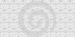 White islamic background, light grey arabic pattern photo