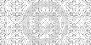 White islamic background, light grey arabic pattern
