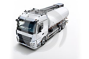 White isolated cutout tank truck
