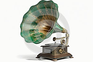 white isolated gramophone Vintage