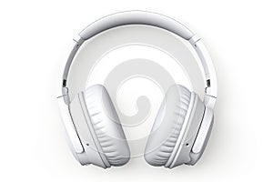 white isolated headphones on white background