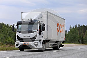 White Iveco Eurocargo Delivery Truck of Finnish Posti