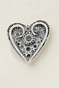 White ivory heart shape