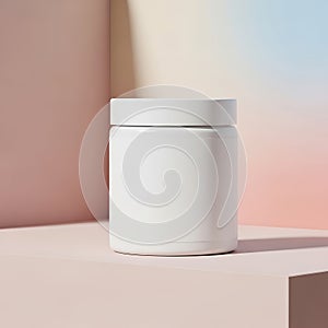 White Jar on Pink Surface