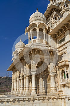 The white Jaswant Thada mausoleum in Jodhpur, Rajasthan, India