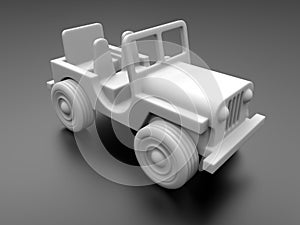 White jeep toy illustration