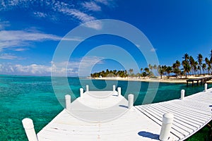 White jetty at a tropical island