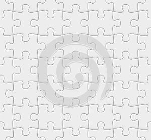 White jigsaw puzzle. Blank seamless background.