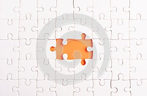 White jigsaw puzzle game texture incomplete or missing piece