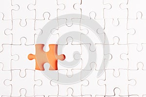 White jigsaw puzzle game texture incomplete or missing piece