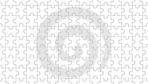 White jigsaw puzzle pieces seamless pattern texture on white background. 3d abstract illustration