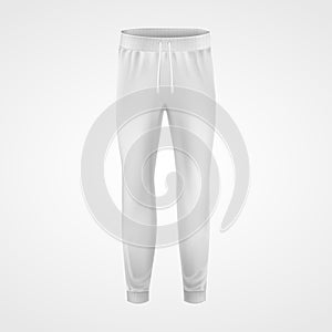 White jogging pants, joggers sportswear mockup