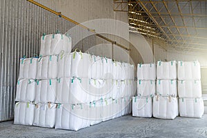 White Jumbo bags of rice Is a rice storage