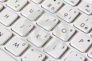 White Key Board Laptop Computer