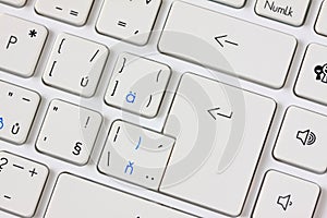 White Key Board Laptop Computer