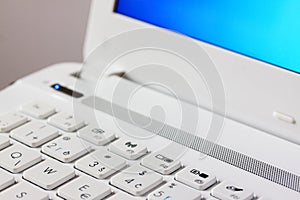 White Key Board Laptop Computer