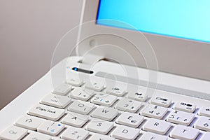 White Key Board Laptop Computer